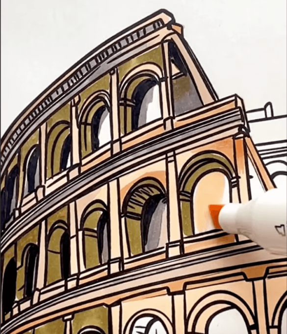Colosseum From The Side Adult Coloring Page-HowToVideo