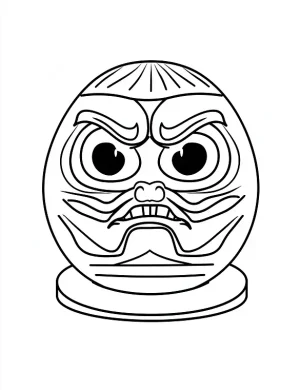 Cool Daruma Doll Christmas Coloring Page by Mindset Flow