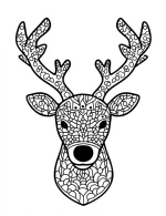 Cool Reindeer Head Mandala Coloring Page By Mindset Flow