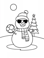 Cool Snowman with Sunglasses in Winter Fun Coloring Page by Mindset Flow