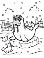 Cool Walrus Sunglasses Coloring Page By Mindset Flow