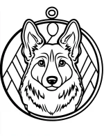 Corgi Dog Inside Decorative Ornament Coloring Page by Mindset Flow