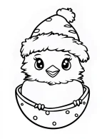 Cozy Bird In Snowy Hat Christmas Coloring Page By Mindset Flow