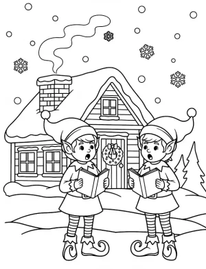 Cozy Christmas Winter Cabins Coloring Pages By Mindset Flow