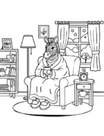 Cozy Coffee Sipping Zebra Coloring Page By Mindset Flow