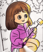 Cozy Girl Camping Under The Stars Adult Coloring Page-HowToVideo