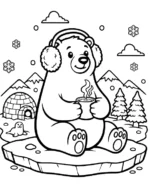 Cozy Polar Bear Cocoa Coloring Page By Mindset Flow