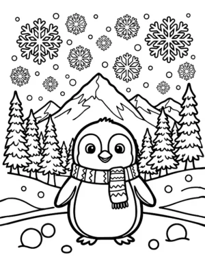 Cozy Scarf Baby Penguin Coloring Page By Mindset Flow