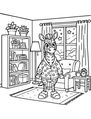 Cozy Zebra Pajamas Coloring Page By Mindset Flow