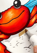 Crab On The Beach Adult Coloring Page How to Video