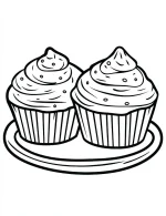 Cupcakes with Sweet Sprinkles Coloring Page by Mindset Flow