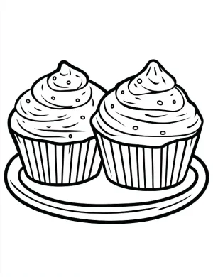 Cupcakes with Sweet Sprinkles Coloring Page by Mindset Flow