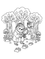Curious Sloth Detective Trail Coloring Page By Mindset Flow