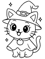 Cute Anime Cat In Costume Smiling Coloring Page by Mindset Flow