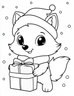 Cute Baby Fox Christmas Coloring Page Free Printable Winter Wildlife By Mindset Flow