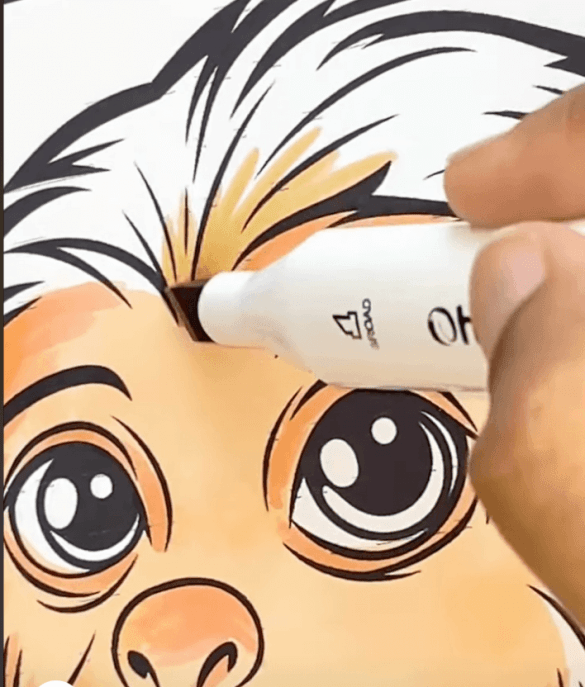 Cute Baby Monkey Sitting Adult Coloring Page-HowToVideo