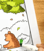 Cute Bears Having Tea Picnic Printable Coloring Page How to Video