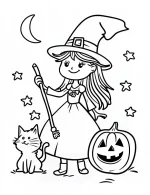 Cute Cat Beside Jack-o-Lantern Pumpkin On The Ground Coloring Page by Mindset Flow