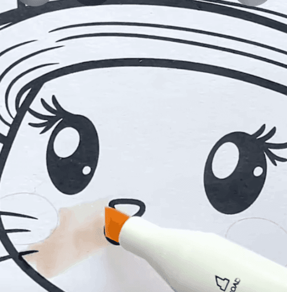 Cute Cat With Flowers Summer Solstice Coloring Page-HowToVideo Cute Cat With Flowers Summer Solstice Coloring Page-HowToVideo