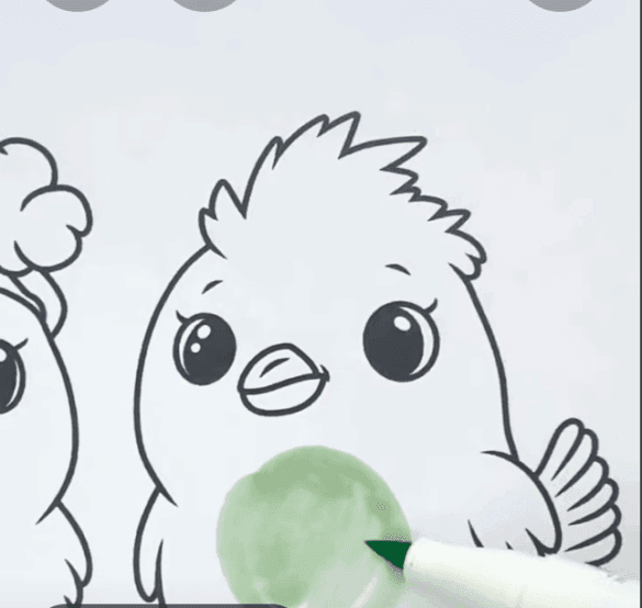 Cute Chick Pair Easter Coloring Page-HowToVideo