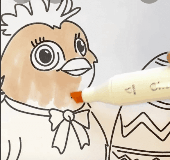 Cute Chick and Easter Egg Coloring Page-HowToVideo Cute Chick and Easter Egg Coloring Page-HowToVideo