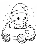 Cute Christmas Cat Coloring Page For Adults By Mindset Flow
