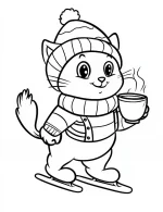 Cute Christmas Cat Coloring Page Hot Cocoa Winter Printable Activity By Mindset Flow