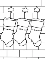 Cute Christmas Stockings with Funny Faces Coloring Page by Mindset Flow
