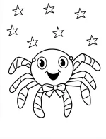 Cute Crawly Spider Wearing Ribbon Coloring Page by Mindset Flow
