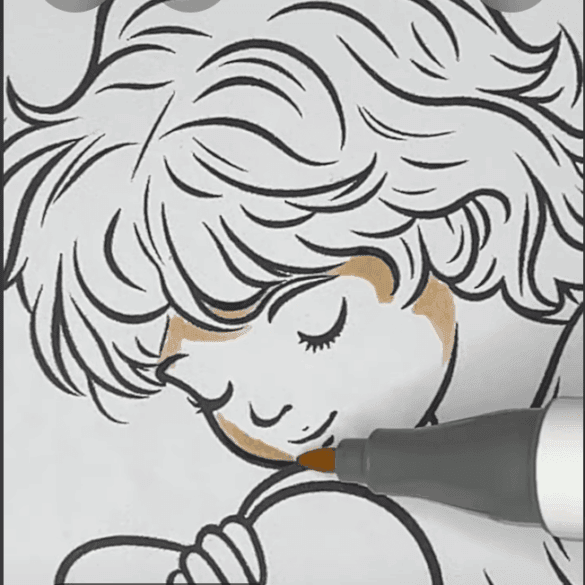Cute Cupid Holding Heart On Cloud Valentine Coloring Page-HowToVideo