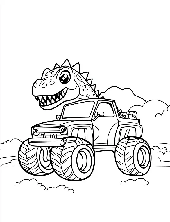 Cute Dinosaur Monster Truck Adventure By Mindset Flow