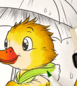 Cute Duck with Umbrella in the Rain Printable Coloring Page How to Video