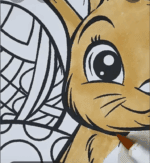 Cute Easter Bunny With Decorated Eggs Coloring Page-HowToVideo