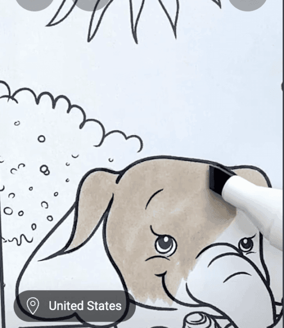 Cute Elephant Eating Ice Cream in the Park Printable Coloring Page-HowToVideo