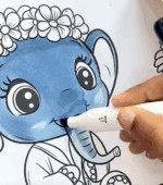 Cute Elephant Enjoying a Spa Day Printable Coloring Page How to Video