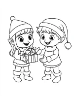 Cute Elf Holding Gift Box Christmas Coloring Page By Mindset Flow