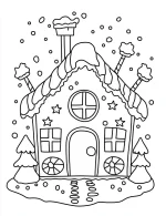 Cute Gingerbread House Christmas Coloring Page By Mindset Flow