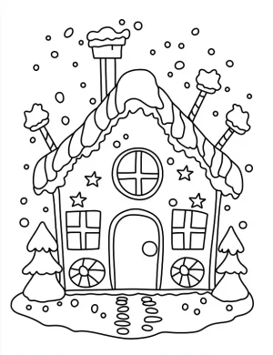 Cute Gingerbread House Christmas Coloring Page By Mindset Flow