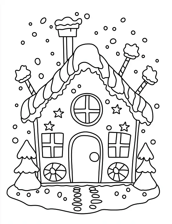 Cute Gingerbread House Christmas Coloring Page By Mindset Flow Cute Gingerbread House Christmas Coloring Page By Mindset Flow
