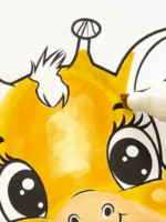 Cute Giraffe Swinging Summer Coloring Page How to Video
