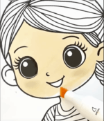 Cute Girl Giving Dog A Bath Adult Coloring Page-HowToVideo