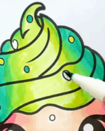Cute Kawaii Strawberry Ice Cream Cone Printable Coloring Page How To Video