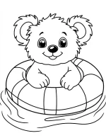 Cute Koala Floating on Pool Float Coloring Page by Mindset Flow