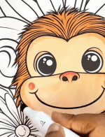 Cute Monkey Surrounded By Daisies Flower Coloring Page How To Video