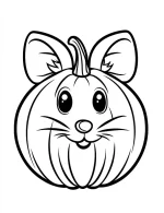 Cute Mouse Faced Pumpkin Halloween Coloring Page by Mindset Flow