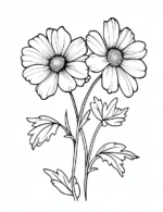 Cute Pair Of Blossoms Flower Coloring Page By Mindset Flow