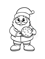 Cute Santa Holding Cookie Christmas Coloring Page By Mindset Flow