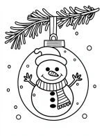 Cute Snowman Ornament Coloring Page By Mindset Flow
