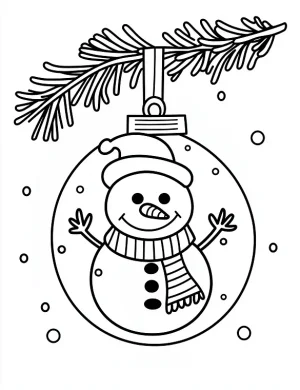 Cute Snowman Ornament Coloring Page By Mindset Flow