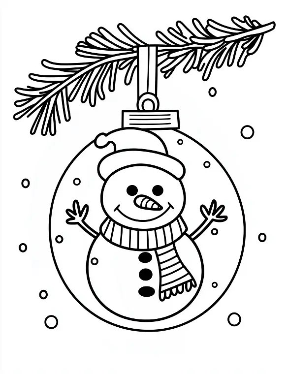 Cute Snowman Ornament Coloring Page By Mindset Flow Cute Snowman Ornament Coloring Page By Mindset Flow
